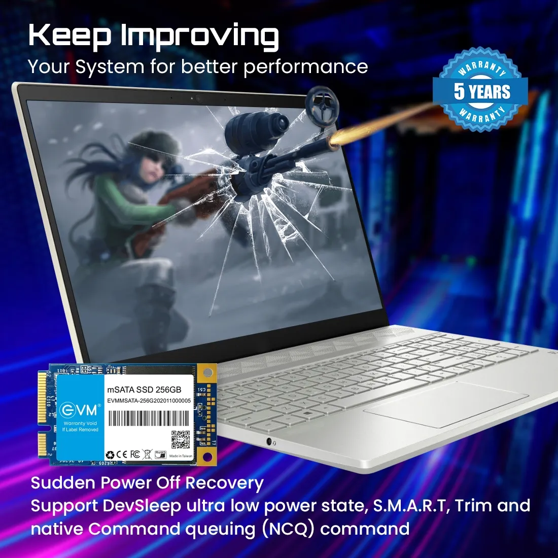 EVM Internal SSD 256GB mSata view 5